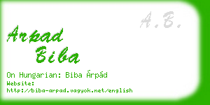 arpad biba business card